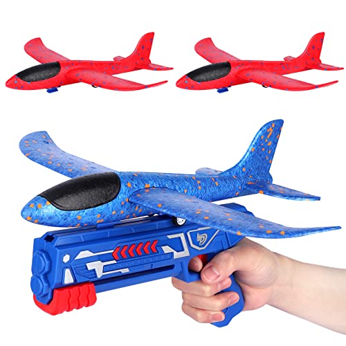 Aereo-Polistirolo-con-Pistola-Catapulta-Regalo-Natale-Aereo-Giocattolo-Aliante-Aeroplano-Schiuma-per-Bambini-Giochi-Giardino-Esterno-Allaperto-Interattivi-Gioco-Bimbi-3-4-5-6-7-8-9-10-Anni-0