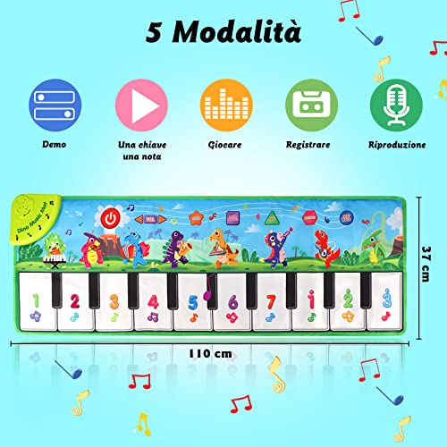 Allaugh-Tappeto-Musicale-Bambini-Giochi-Tappetino-Tastiera-Pianoforte-con-8-Strumenti-Suoni-Giocattoli-Interattivi-Tappeto-Danza-Gioco-Educativi-Regali-di-Natale-per-Bimbi-1-2-3-4-5-6-Anni-0-0