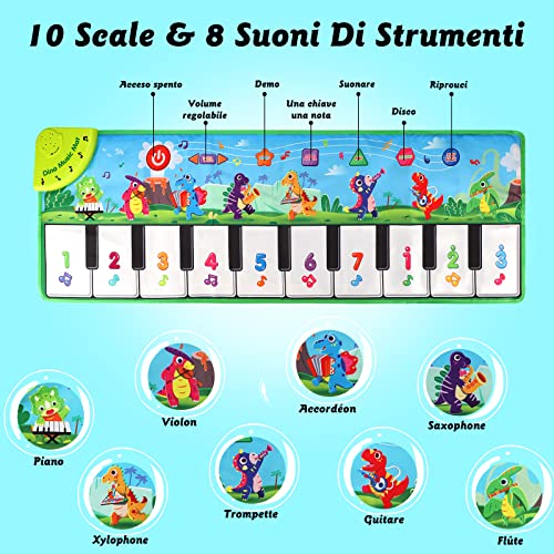 Allaugh-Tappeto-Musicale-Bambini-Giochi-Tappetino-Tastiera-Pianoforte-con-8-Strumenti-Suoni-Giocattoli-Interattivi-Tappeto-Danza-Gioco-Educativi-Regali-di-Natale-per-Bimbi-1-2-3-4-5-6-Anni-0-1