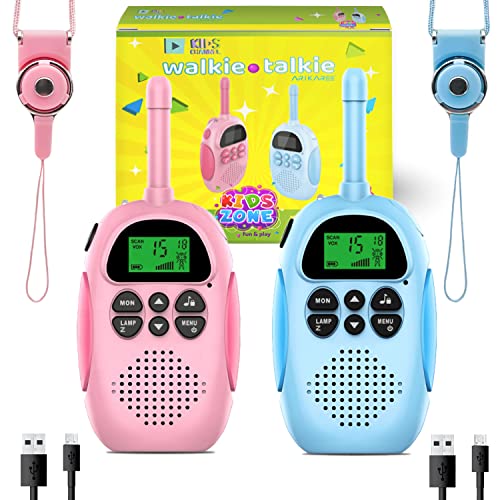 Arikaree-Radioline-Walkie-Talkie-Bambini-Ricaricabili-Professionali-3-Km-di-Portata-Giochi-Bambini-3-12-Anni-Walkie-Talkie-Batteria-Lunga-Durata-con-Caricatore-USB-e-Funzione-Torcia-0
