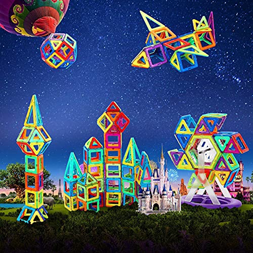 COOLJOY-Blocchi-Magnetici-117-Pezzi-Magnetici-Blocchi-Costruzioni-Giocattolo-Giocattoli-Educativi-per-Bambini-Kit-Giocattolo-Creativo-per-i-Bambini-Oltre-3-Anni-Ferris-WheelCarRobot-0-1