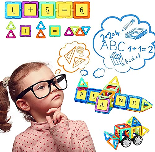 COOLJOY-Blocchi-Magnetici-117-Pezzi-Magnetici-Blocchi-Costruzioni-Giocattolo-Giocattoli-Educativi-per-Bambini-Kit-Giocattolo-Creativo-per-i-Bambini-Oltre-3-Anni-Ferris-WheelCarRobot-0-3