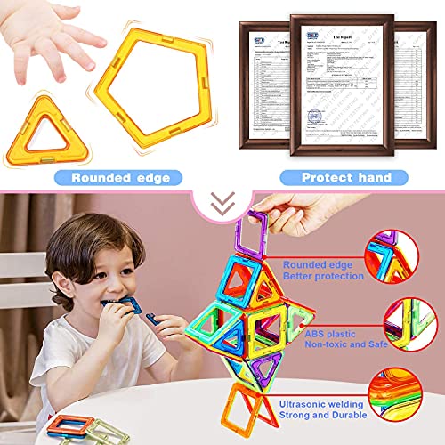 COOLJOY-Blocchi-Magnetici-117-Pezzi-Magnetici-Blocchi-Costruzioni-Giocattolo-Giocattoli-Educativi-per-Bambini-Kit-Giocattolo-Creativo-per-i-Bambini-Oltre-3-Anni-Ferris-WheelCarRobot-0-4