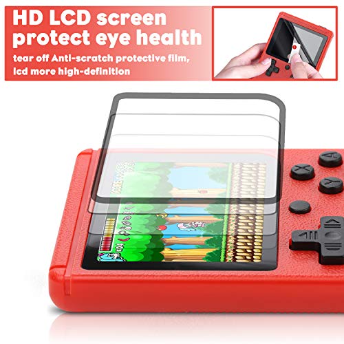 Fivejoy-Console-Portatile-400-Giochi-FC-Classici-per-Due-Giocatori-Schermo-a-Colori-da-3-Pollici-Videogiochi-Portatili-USB-Ricaricabile-Connessione-TVrosso-0-2