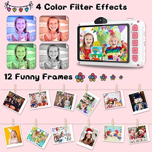 Fotocamera-per-Bambini-WOWGO-35-Macchina-Fotografica-Digitale-Ricaricabile-Videocamera-con-12-Megapixel-1080P-HDDual-Lensscheda-TF-da-32-GB-0-3