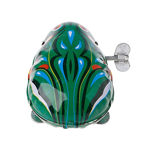 KERDEJAR-Giocattolo-di-Latta-della-Rana-Rana-Che-Salta-a-Molla-in-Metallo-Giocattoli-di-Latta-a-orologeria-per-Bambini-Gioco-Divertente-Bambola-Vintage-Verde-0-2