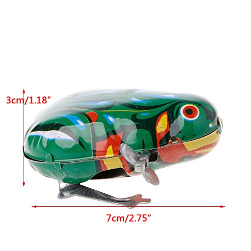 KERDEJAR-Giocattolo-di-Latta-della-Rana-Rana-Che-Salta-a-Molla-in-Metallo-Giocattoli-di-Latta-a-orologeria-per-Bambini-Gioco-Divertente-Bambola-Vintage-Verde-0-4