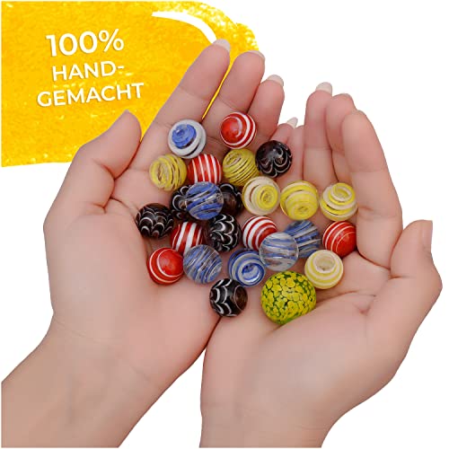 KLEINTOBER-Set-di-biglie-di-alta-qualita-per-giocare-fatto-a-mano-con-istruzioni-per-5-giochi-biglie-in-vetro-con-sacchetto-per-il-trasporto-classico-per-bambini-e-adulti-0-3