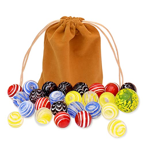 KLEINTOBER-Set-di-biglie-di-alta-qualita-per-giocare-fatto-a-mano-con-istruzioni-per-5-giochi-biglie-in-vetro-con-sacchetto-per-il-trasporto-classico-per-bambini-e-adulti-0