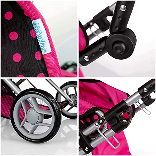 Kinderplay-Carrozzina-per-Bambole-Passeggino-per-Bambole-Altezza-Della-Maniglia-Regolabile-max62-cm-Passeggino-Giocattolo-3in1-con-Borsa-KP0200G-0-3