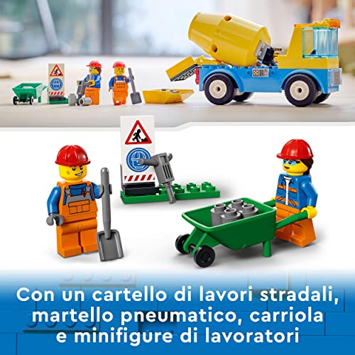 LEGO-60325-City-Great-Vehicles-Autobetoniera-Camion-Giocattolo-Giochi-per-Bambini-dai-4-Anni-in-su-con-Veicoli-da-Cantiere-0-3