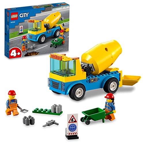 LEGO-60325-City-Great-Vehicles-Autobetoniera-Camion-Giocattolo-Giochi-per-Bambini-dai-4-Anni-in-su-con-Veicoli-da-Cantiere-0