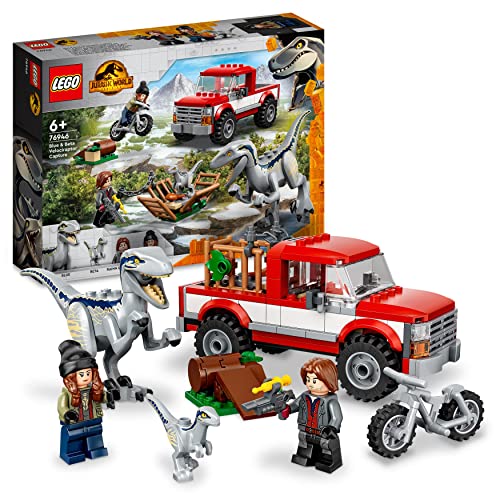 LEGO-76946-Jurassic-World-La-Cattura-dei-Velociraptor-Blue-e-Beta-Giochi-per-Bambini-dai-6-Anni-in-su-con-Camion-e-Dinosauri-Giocattolo-0