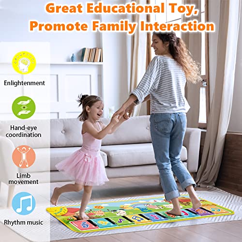 Lobyoh-Tappeto-Musicale-per-Bambini-con-8-Animali-Tappeto-Piano-Regalo-di-Compleanno-per-Bambini-1-Anno-Tappeto-da-Danza-Tappetino-per-Pianoforte-Giocattolo-Musicale-per-Bambini-1-5-Anni-0-3