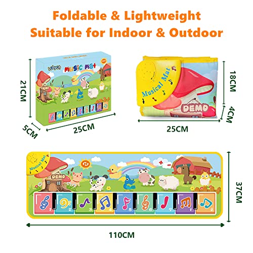 Lobyoh-Tappeto-Musicale-per-Bambini-con-8-Animali-Tappeto-Piano-Regalo-di-Compleanno-per-Bambini-1-Anno-Tappeto-da-Danza-Tappetino-per-Pianoforte-Giocattolo-Musicale-per-Bambini-1-5-Anni-0-4