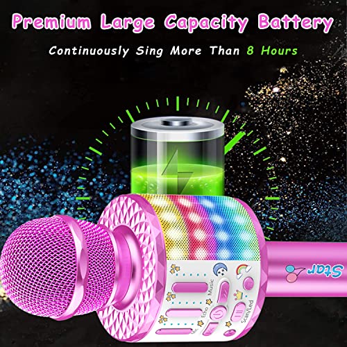 Microfono-Karaoke-MicQutr-Bluetooth-Microfoni-Karaoke-Wireless-per-Bambini-Microfono-Karaoke-LED-per-Adulti-Dispositivo-Karaoke-KTV-da-Casa-Microfono-Bambina-Giochi-Bambini-3-4-5-6-7-8-9-10-Anni-0-2