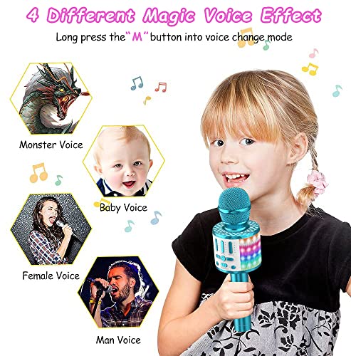 Microfono-Karaoke-MicQutr-Bluetooth-Microfoni-Karaoke-Wireless-per-Bambini-Microfono-Karaoke-LED-per-Adulti-Dispositivo-Karaoke-KTV-da-Casa-Microfono-Bambina-Giochi-Bambini-3-4-5-6-7-8-9-10-Anni-0-4