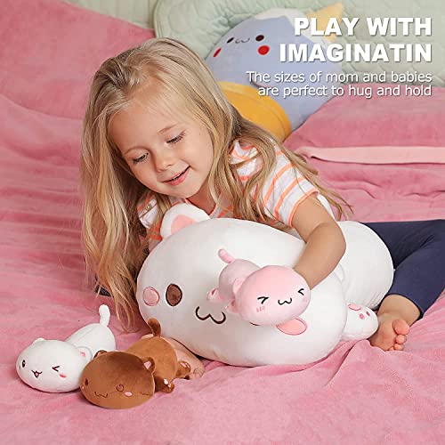 Peluche-Gatto-Mamma-50cm-con-3-Gattini-Animali-di-Peluche-Morbido-Peluche-Bambola-di-Peluche-Cuscino-in-Peluche-Giocattoli-Morbidi-Regalo-Creativo-per-Bambini-Ragazze-Ragazzi-Compleanno-Natale-0-3