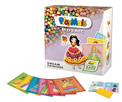 PlayMais-Mosaic-Dream-Princess-Kit-per-Costruzioni-da-3-Anni-in-su-I-Circa-2300-Pezzi-e-6-Modelli-di-Mosaico-con-Principesse-I-stimola-creativita-e-abilita-motorie-I-Giocattolo-Naturale-0-1