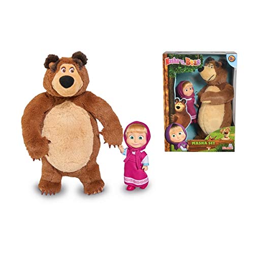 Simba-Masha-e-Orso-109301072-3-Anni-Set-con-Masha-Minidoll-12-Cm-con-Orso-Peluche-25-Cm-0-0