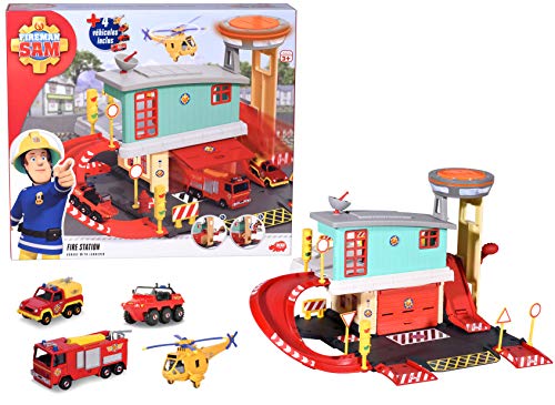 Simba-Sam-Le-Pompier-Centro-di-Soccorso-4-Veicoli-Fireman-Multicolore-7203097005-0