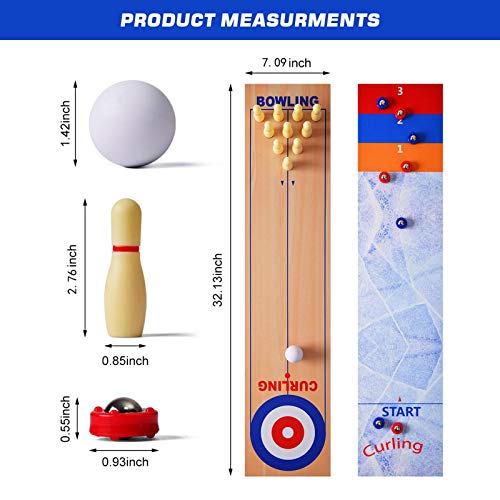 XIANLIAN-Set-da-Tavolo-per-Shuffleboard-da-Bowling-3-in-1-Gioco-di-Curling-da-Tavolo-Giochi-Portatili-per-Famiglie-10-X-40-Pollici-Extra-Large-per-Feste-a-casa-Regalo-per-Bambini-e-Adulti-0-1