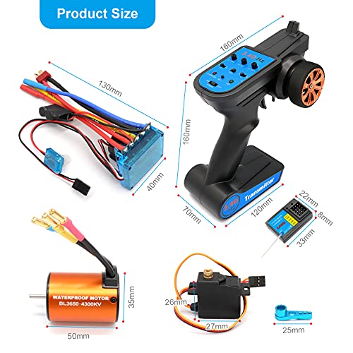 ruizhi-Brushless-Upgrade-Kit-Motor-ESC-Receiver-Remote-Controller-Servo-Set-per-Wltoys-XKS-144001-114-RC-Cars-Pezzi-di-Ricambio-0-3