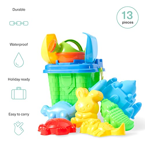 BRAMBLE-Set-da-13-Giochi-Spiaggia-Secchiello-da-Spiaggia-per-Bambini-Include-Robusta-Borsa-in-PVC-0-2