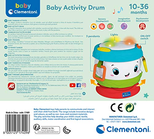 Clementoni-Activity-Baby-Drum-Tamburo-Elettronico-Gioco-Strumenti-Musicali-per-Bambini-10-Mesi-Multicolore-17409-0-1
