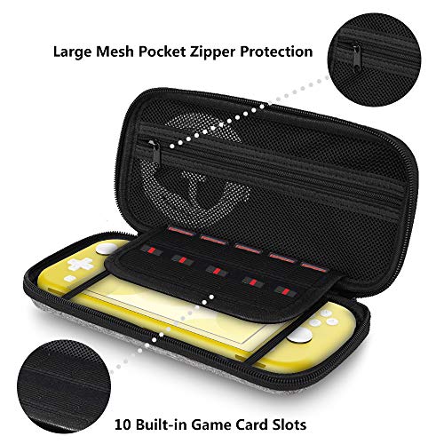 Hianjoo-Custodia-Compatibile-per-Switch-Lite-2019-Kit-di-Accessori-per-Switch-Lite-con-Cover-Posteriore-2-Proteggi-Schermo-in-Vetro-Temperato-4-Tappi-per-Impugnatura-Grigio-Giallo-0-0