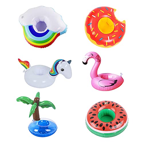 QEEQPF-Set-portabicchieri-Gonfiabile-da-6-Pezzi-portabibite-per-Vasca-idromassaggio-Giocattoli-gonfiabili-per-Piscina-Giocattoli-per-Piscina-Adatto-per-Feste-Vacanze-Bagno-0