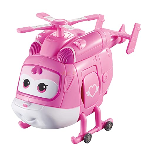 Super-Wings-Aereo-Giocattolo-Transformers-Giocattoli-Robot-Giocattolo-Super-Wings-Dizzy-Elicottero-di-Salvataggio-Macchinine-Giocattolo-per-Bambini-Regalo-Bambina-3-4-5-Anni-Rosa-12cm-0-0